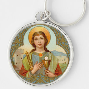 Llavero St. Barbara (BK 001) Premium Redonda de Metal