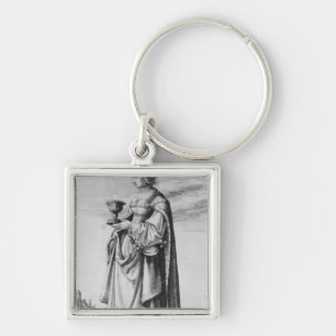 Llavero St. Barbara, grabada al agua fuerte por Wenceslaus