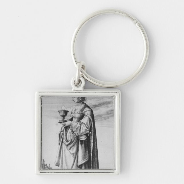 Llavero St. Barbara, grabada al agua fuerte por Wenceslaus (Frente)