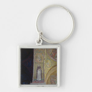Llavero St Dominic y San Nicolás, mosaico en el atrio