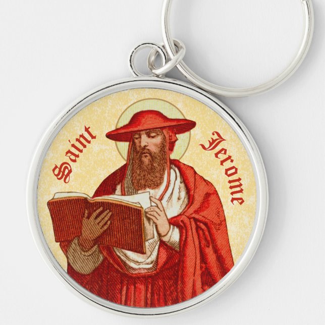 Llavero St. Jerome como cardenal con libro (P 004) (Frente)