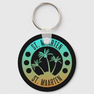 Llavero St. Maarten Ocean Aqua Blue Gradient Sint Martin