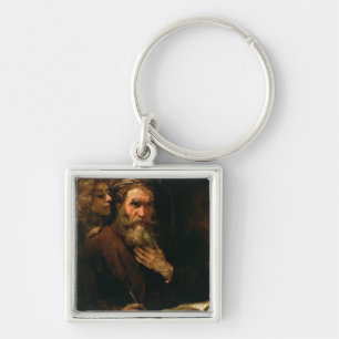 Llavero St Matthew y el ángel, 1655-60 (aceite en lona)