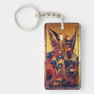 Llavero St Michael Vanquishing the Devil Prayer Parchment