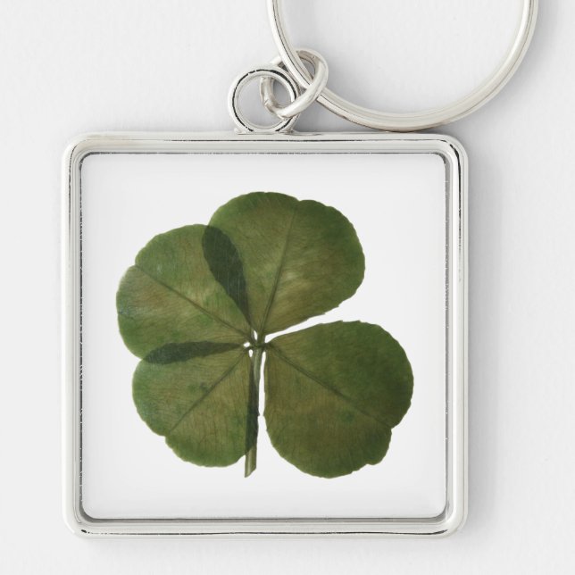 Llavero St Patrick Real 4 Leaf Clover Get Lucky Keychain (Frente)