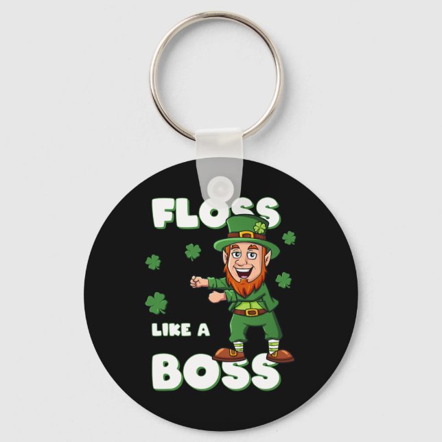 Llavero St Patricks Day Floss Como Un Jefe Leprechaun Boys (Anverso)