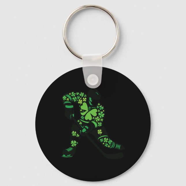 Llavero St Patricks Day Hockey Player - Shamrock Spirit Sp (Anverso)