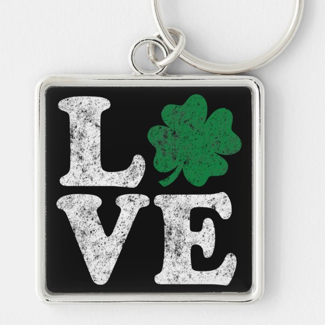 Llavero St Patrick's Day LOVE Shamrock Irish (Frente)