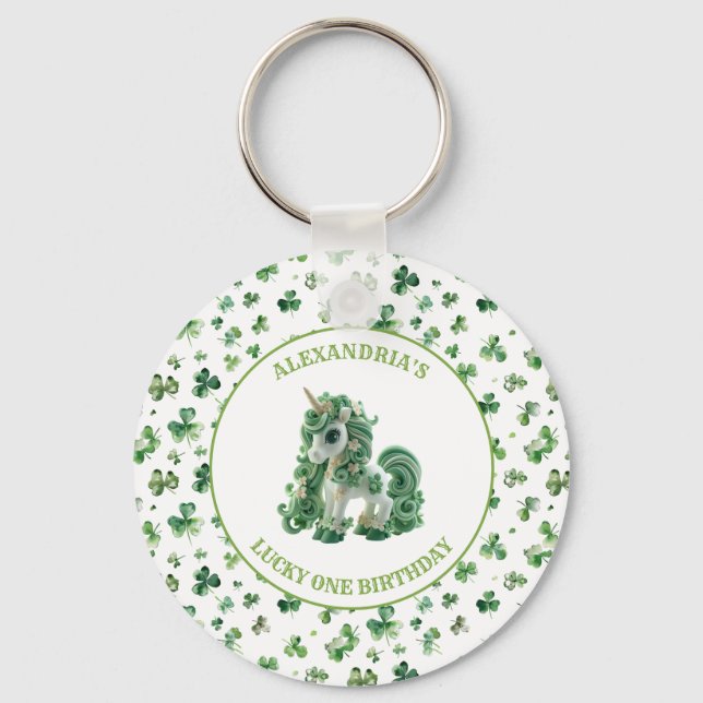 Llavero St Patricks Lucky One Unicorn Keychain (Anverso)