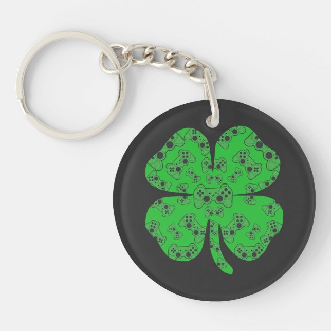 Llavero St Patrics Day Video Game Controller Shamrock (Frente)