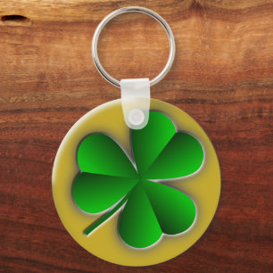 Llavero St Patrones Día Shamrock Classic Round Keychain