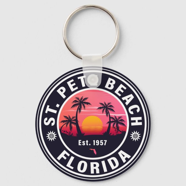 Llavero St. Pete Beach Florida Retro Sunset Souvenirs 60 (Anverso)