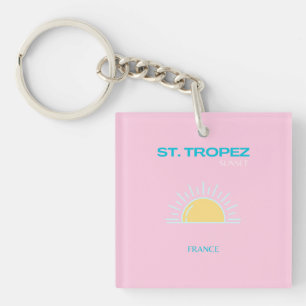 Llavero St Tropez, Francia, Preppy, Rosa