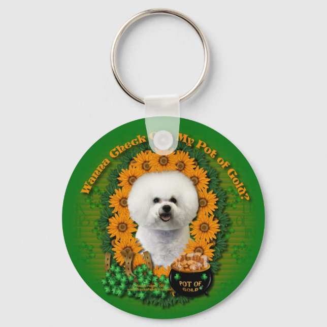 Llavero Sta Patrones - Oro-Frisia de Bichon (Anverso)