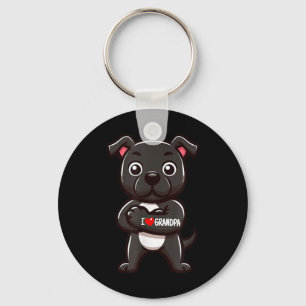 Llavero Staffordshire Bull Terrier I Love Grandpa Funny Do