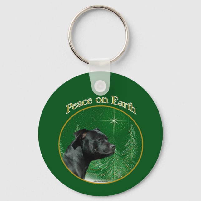 Llavero Staffordshire Bull Terrier Peace (Anverso)