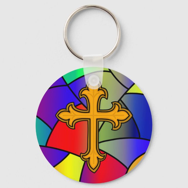 Llavero Stained Glass and Cross Christmas (Anverso)