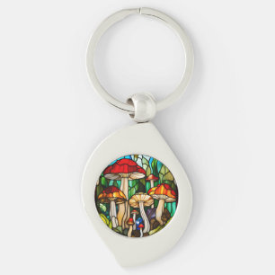 Llavero Stained Glass Mushroom Art