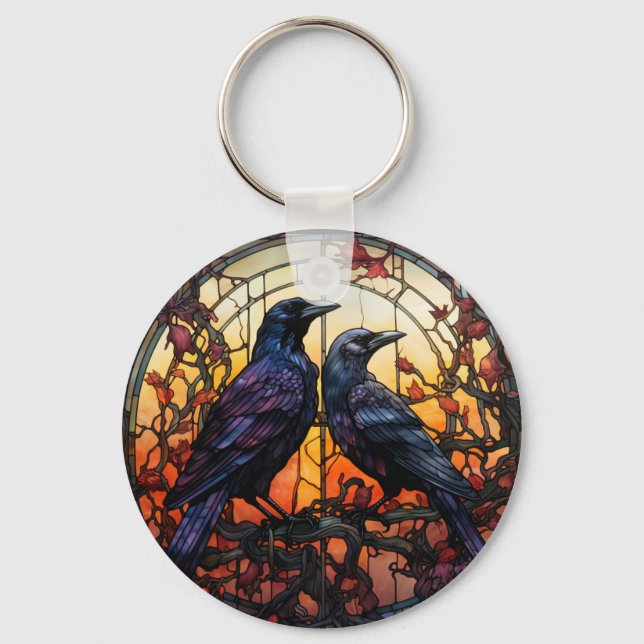 Llavero StainGlass Ravens (Anverso)