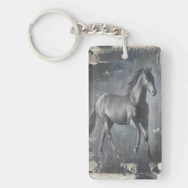 Llavero Stallion de carreras negras (Frente)