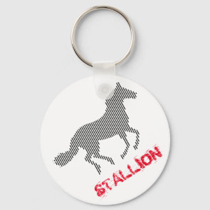 Llavero Stallion rayado negro y rojo