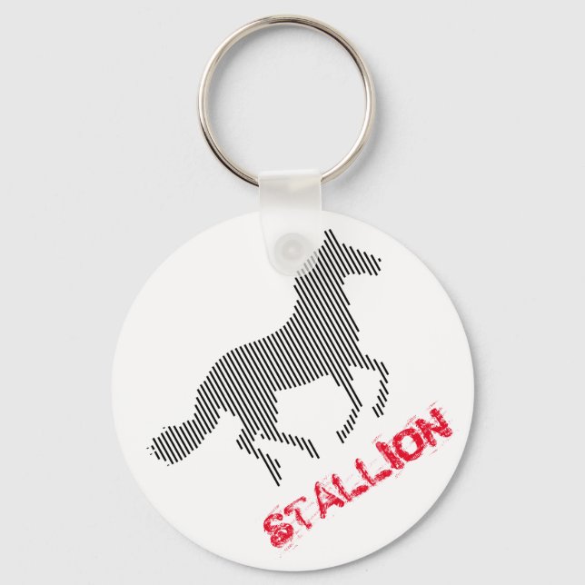 Llavero Stallion rayado negro y rojo (Anverso)