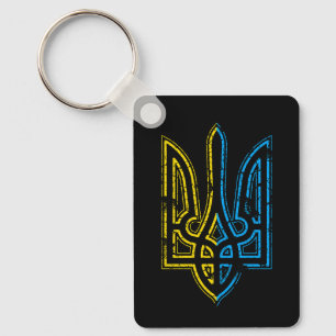 Llavero Stand with Ukraine Retro Vintafe Flag Tridente