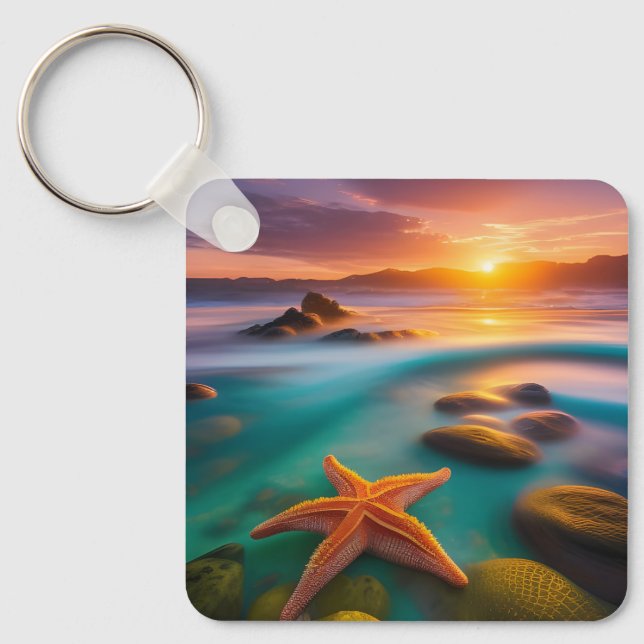 Llavero Starfish en la playa en Dawn (Anverso)