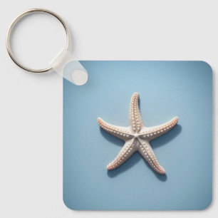 Llavero Starfish exótico con fondo azul