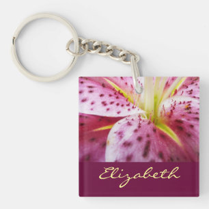 Llavero Stargazer Lily Bright Magenta Floral