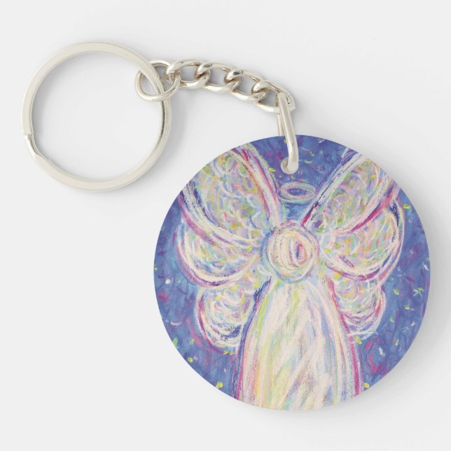 Llavero Starry Night Guardian Angel Personalizado Keychain (Frente)
