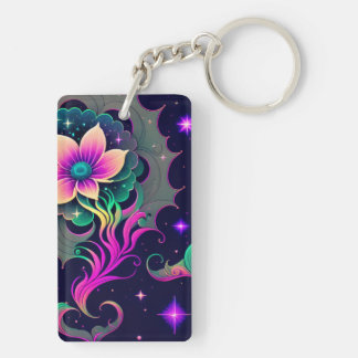 Llavero Starry Night Lotus Flower Acrylic Keychain