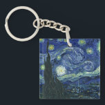 Llavero Starry Night Vincent van Gogh Vintage Paintage Art<br><div class="desc">Vicente van Gogh (neerlandés, 1853 - 1890) Noche estrellada, 1889, Aceite sobre lienzo sin marco: 73 × 92 cm (28, 7 × 36, 2 pulgadas) Este cuadro representa la vista desde la ventana de orientación oriental de la sala de asilo de Van Gogh en Saint-Rémy-de-Provence, añadió. aldea idealizada. Ha estado...</div>