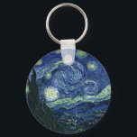 Llavero Starry Night Vincent van Gogh Vintage Paintage Art<br><div class="desc">Vicente van Gogh (neerlandés, 1853 - 1890) Noche estrellada, 1889, Aceite sobre lienzo sin marco: 73 × 92 cm (28, 7 × 36, 2 pulgadas) Este cuadro representa la vista desde la ventana de orientación oriental de la sala de asilo de Van Gogh en Saint-Rémy-de-Provence, añadió. aldea idealizada. Ha estado...</div>