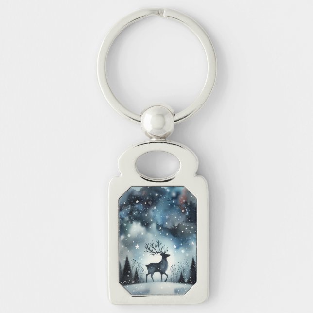 Llavero Starry Winter Night Deer (Anverso)