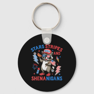 Llavero Stars Stripes And Shenanigans Usa Funny Raccoon 4t