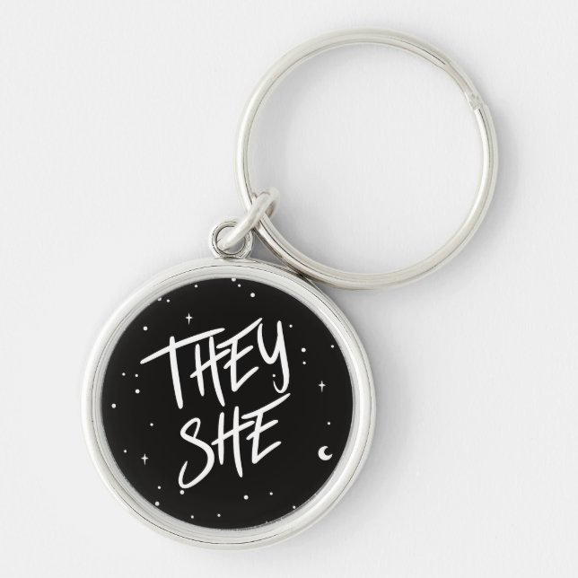 Llavero Stars They/She Pronouns (Frente)