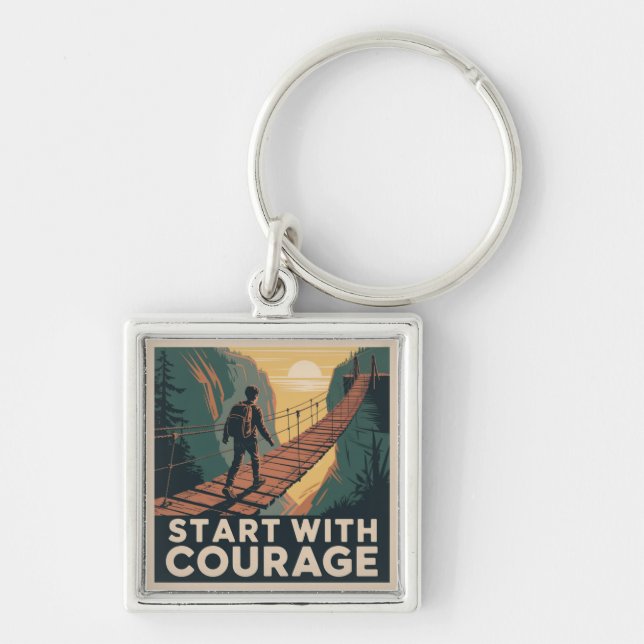 Llavero Start With Courage (Frente)