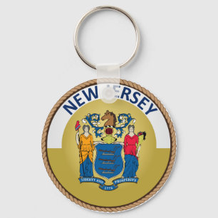 Llavero State of New Jersey Flag Seal