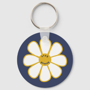 Llavero Stay Groovy Cute Retro Daisy Flower
