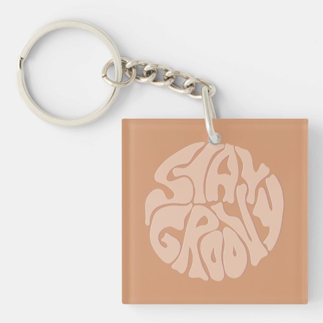 Llavero Stay Groovy Retro Beige (Frente)