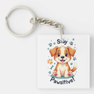 Llavero Stay Pawsitive Dog Lover tee