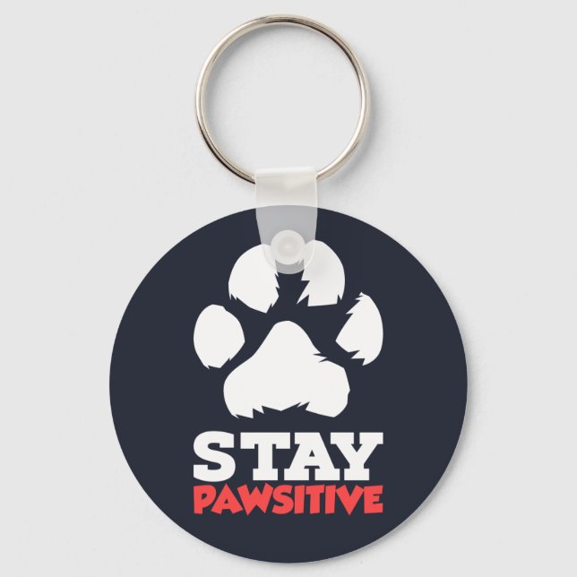 Llavero Stay Pawsitive Mascota Paw (Anverso)