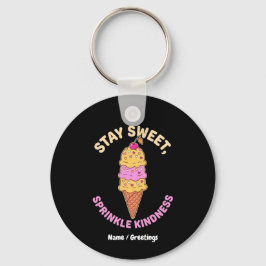 Llavero Stay Sweet Sprinkle Kindness Retro Ice Cream Heart