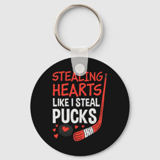 Llavero Stealing Hearts Stealing Pucks Hockey Valentines D