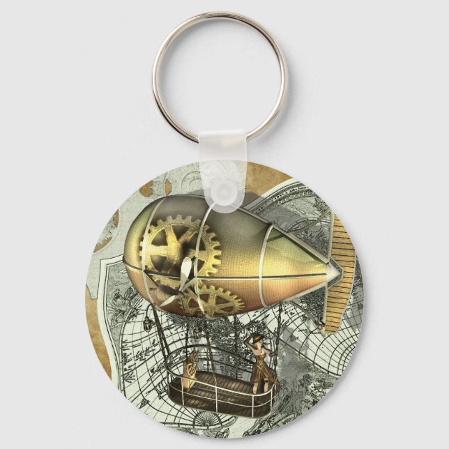 Llavero Steampunk Dirigible Air Tour Keychain (Anverso)