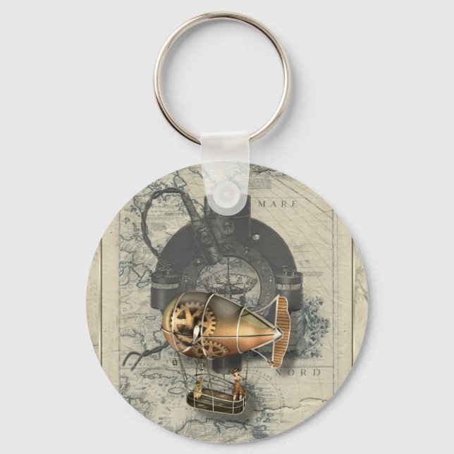 Llavero Steampunk Dirigible Balloon Rige (Anverso)