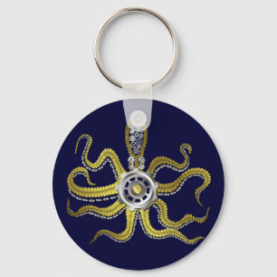 Llavero Steampunk Gears Octopus Kraken