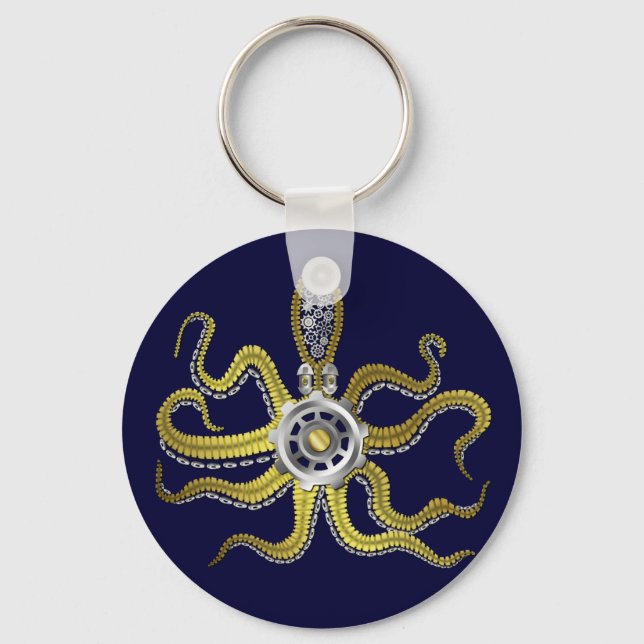 Llavero Steampunk Gears Octopus Kraken (Anverso)