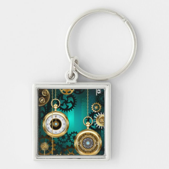 Llavero Steampunk Jewelry Watch sobre un fondo verde (Frente)